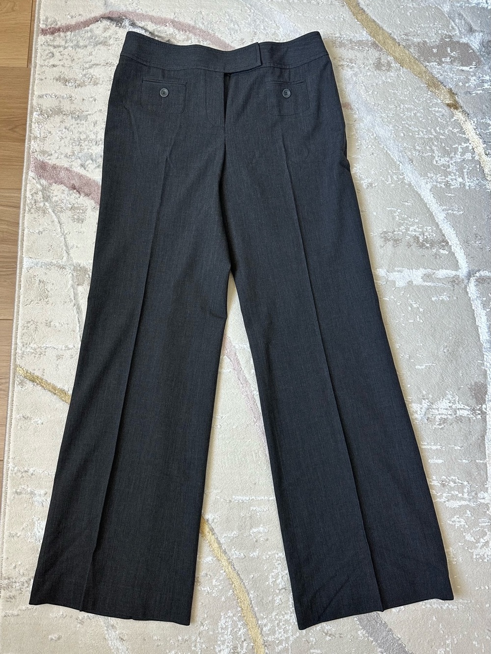 LOFT Women's Ann Dark Gray Wide-Leg Dress Trousers